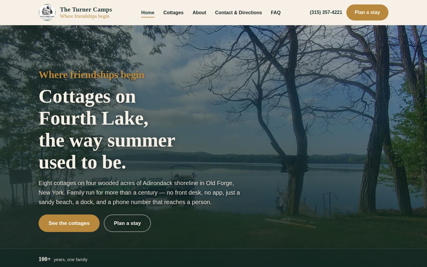 The Turner Camps website